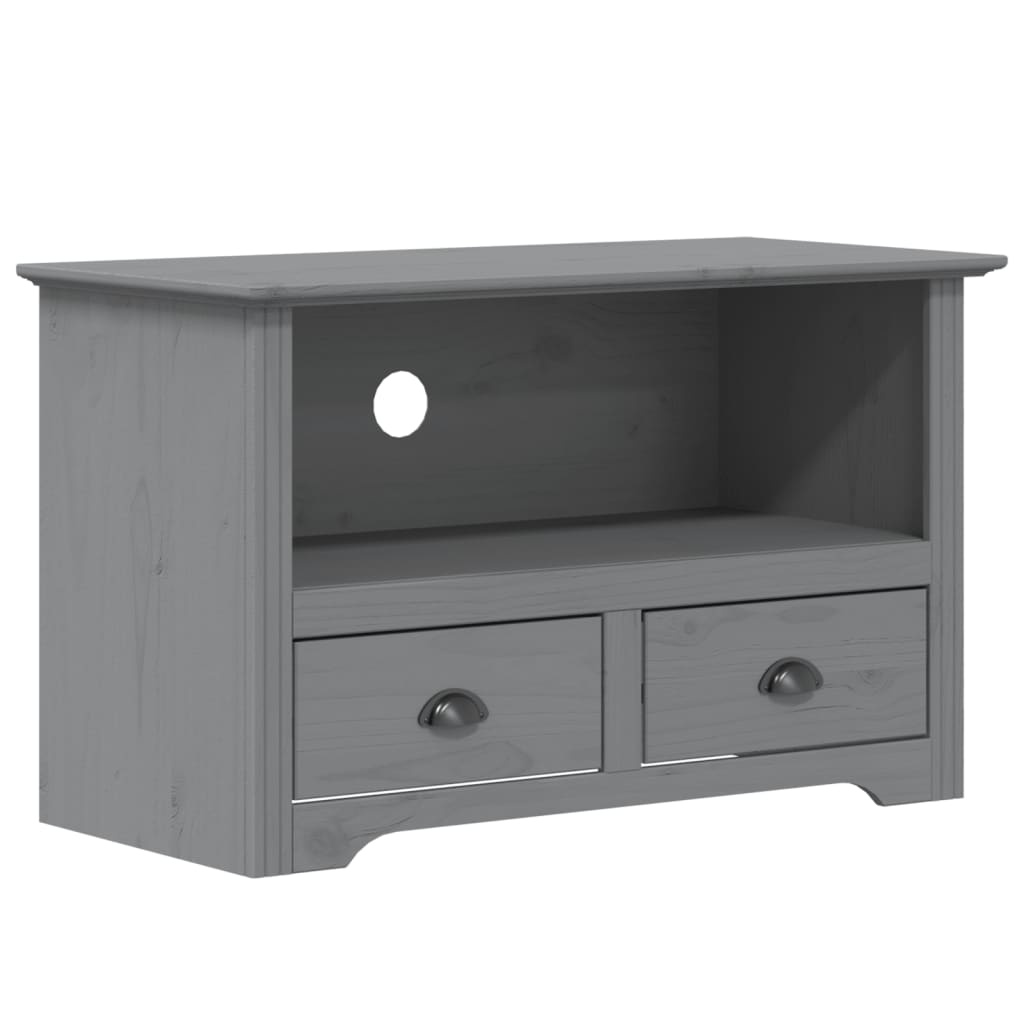 Tv-meubel met 2 lades BODO 91x43x56 cm massief grenenhout grijs