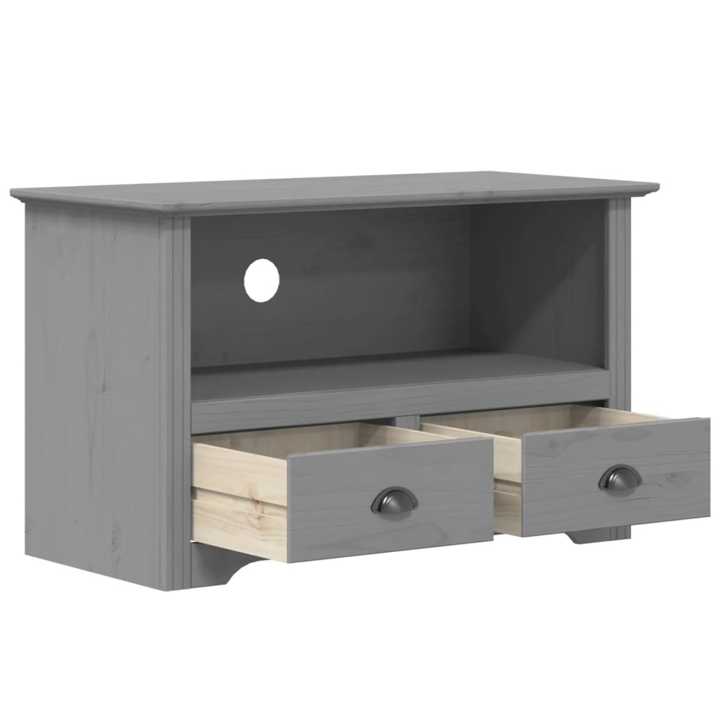 Tv-meubel met 2 lades BODO 91x43x56 cm massief grenenhout grijs