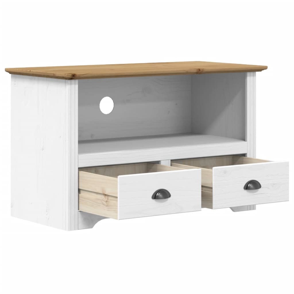 Tv-meubel met 2 lades BODO 91x43x56 cm massief grenenhout bruin