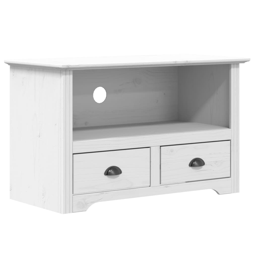 Tv-meubel met 2 lades BODO 91x43x56 cm massief grenenhout wit