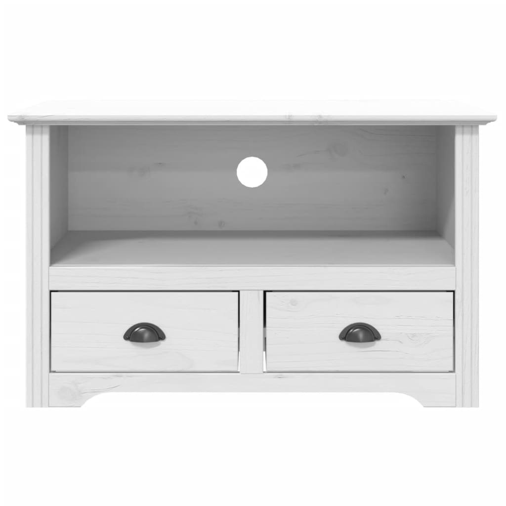 Tv-meubel met 2 lades BODO 91x43x56 cm massief grenenhout wit