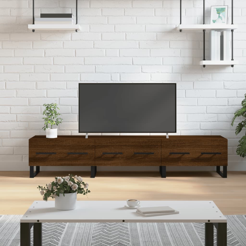 Tv-meubel 150x36x30 cm bewerkt hout bruineikenkleurig