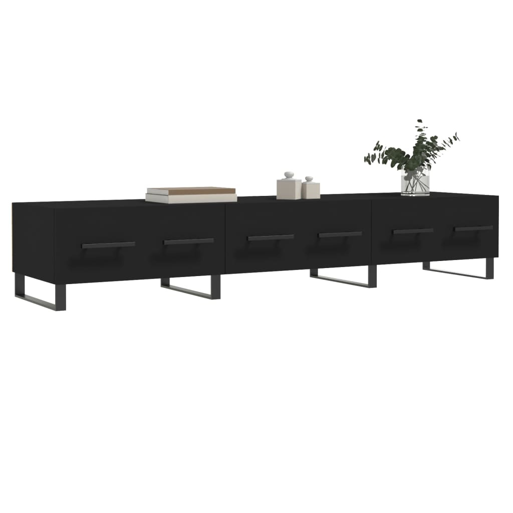 Tv-meubel 150x36x30 cm bewerkt hout zwart