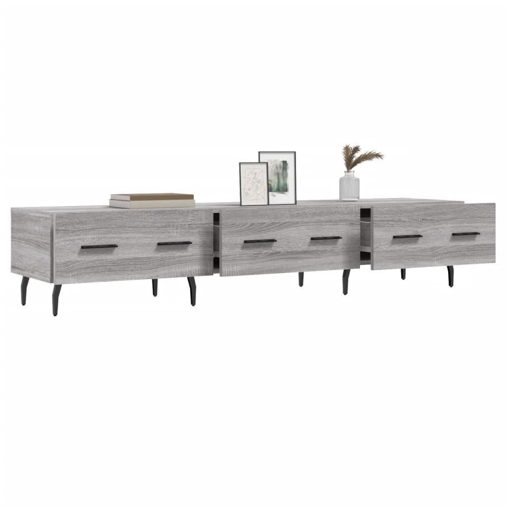 Tv-meubel 150x36x30 cm bewerkt hout grijs sonoma eikenkleurig