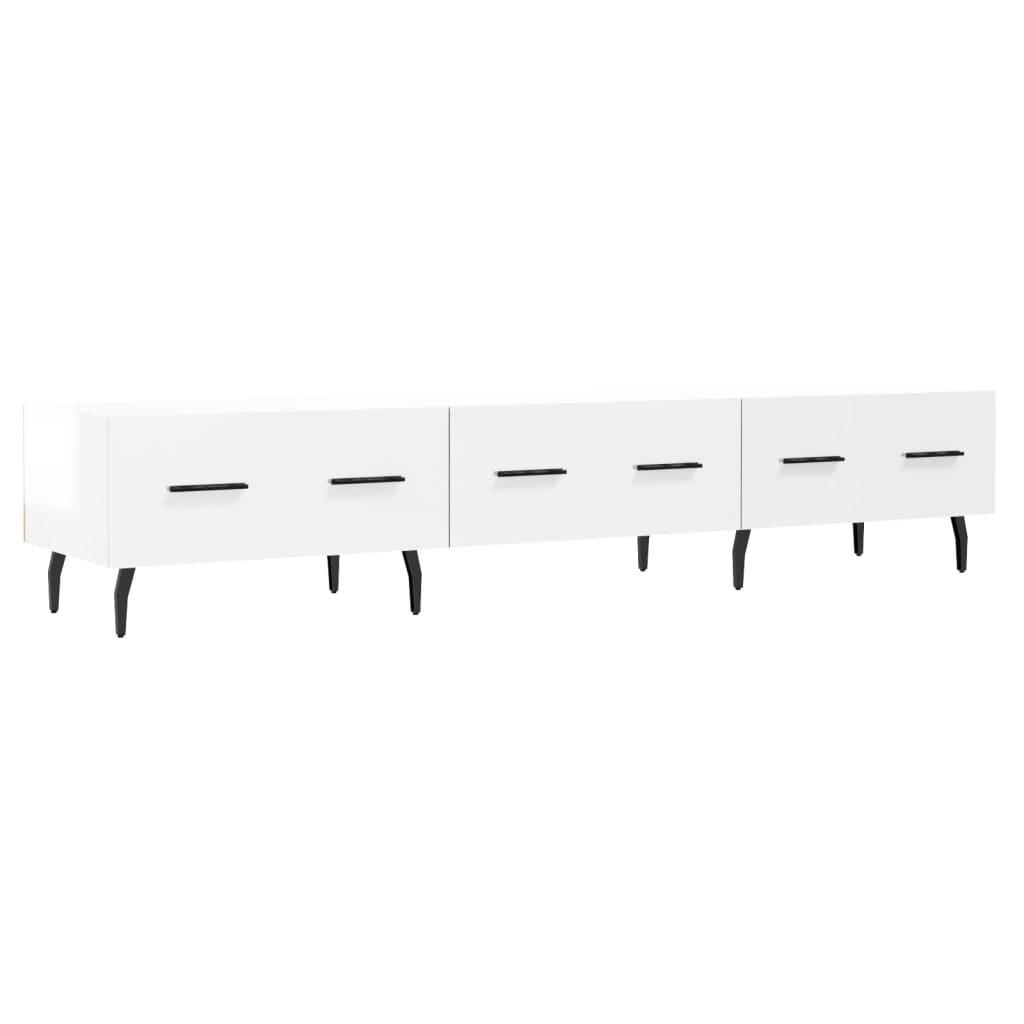Tv-meubel 150x36x30 cm bewerkt hout hoogglans wit