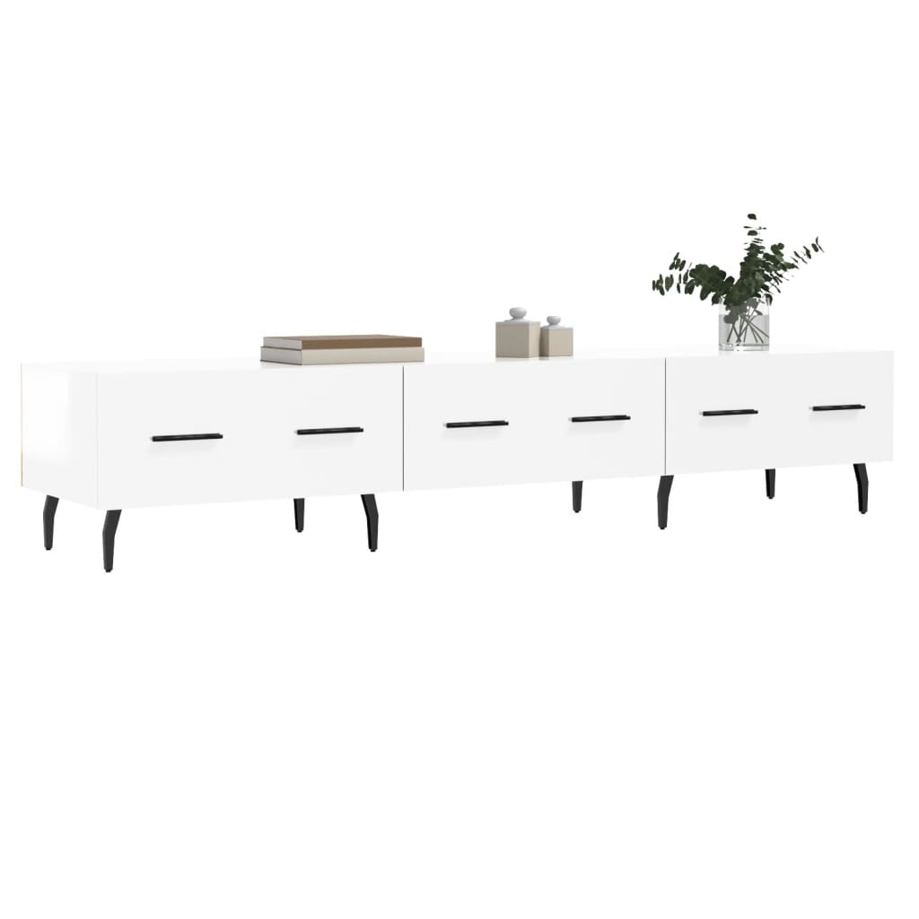 Tv-meubel 150x36x30 cm bewerkt hout hoogglans wit