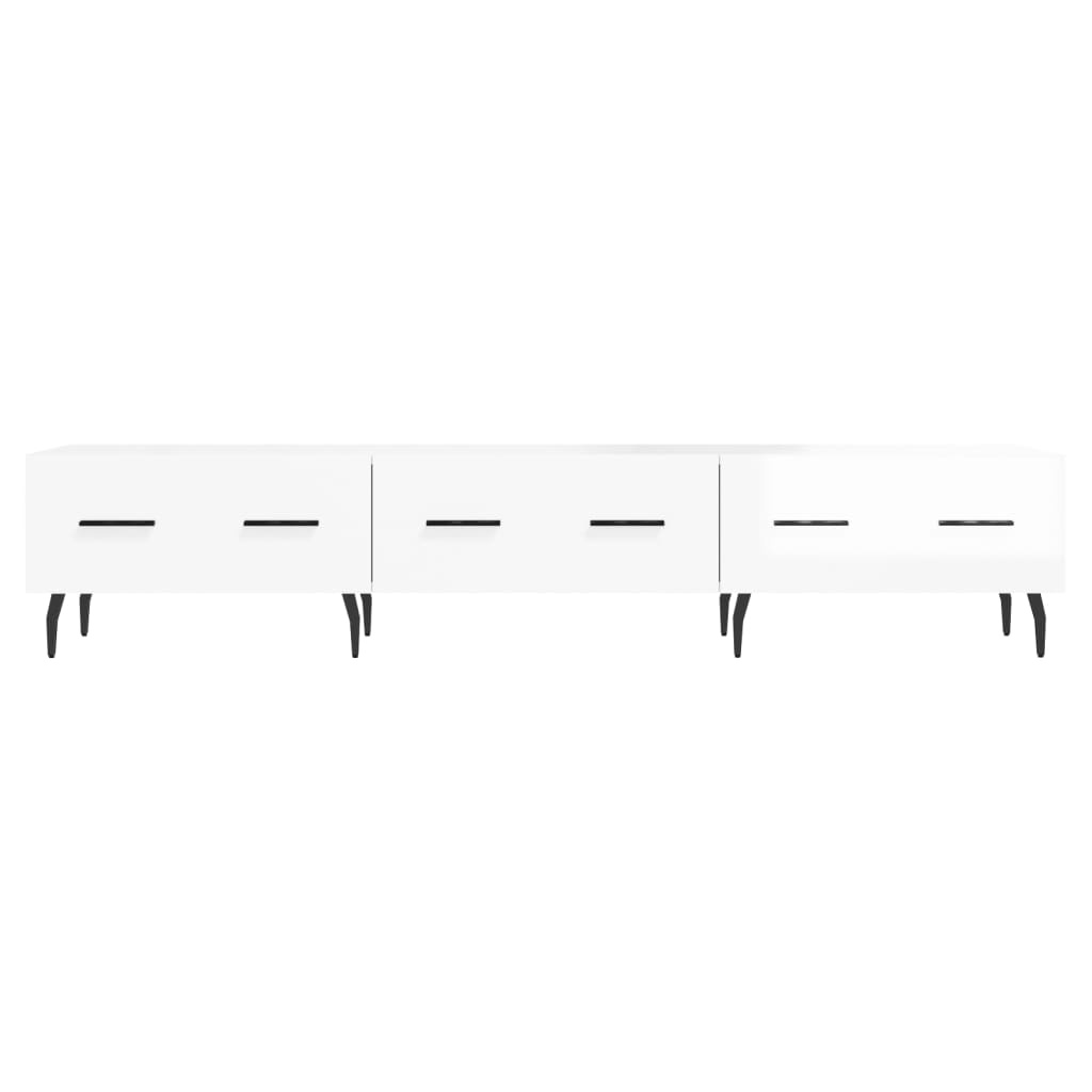 Tv-meubel 150x36x30 cm bewerkt hout hoogglans wit