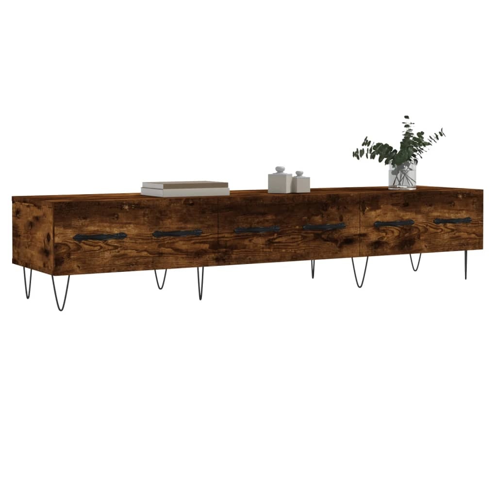 Tv-meubel 150x36x30 cm bewerkt hout gerookt eikenkleurig