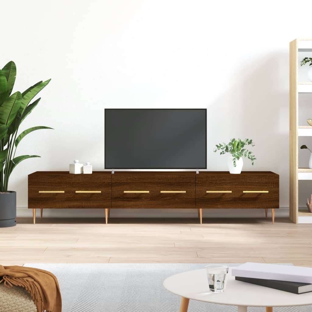 Tv-meubel 150x36x30 cm bewerkt hout bruineikenkleurig