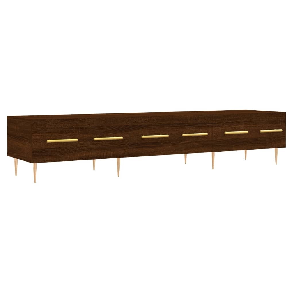 Tv-meubel 150x36x30 cm bewerkt hout bruineikenkleurig