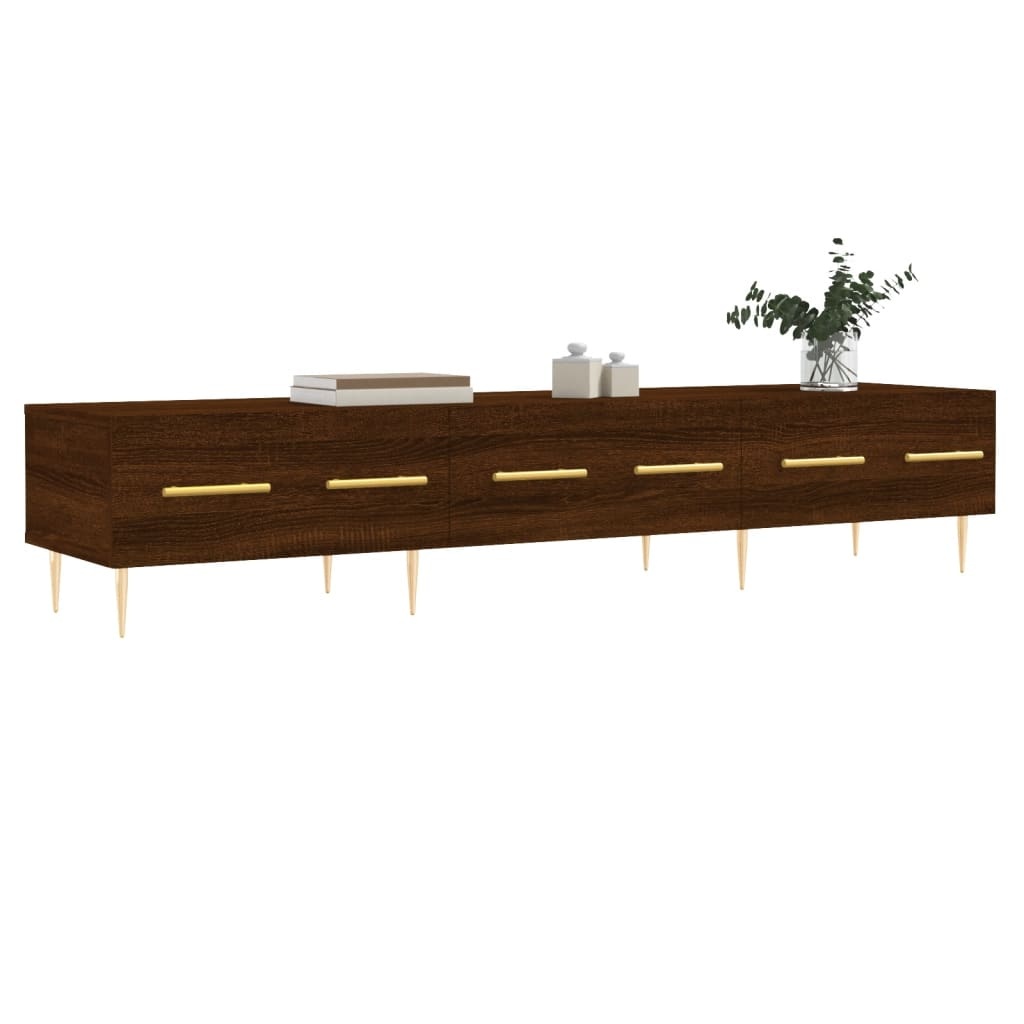 Tv-meubel 150x36x30 cm bewerkt hout bruineikenkleurig