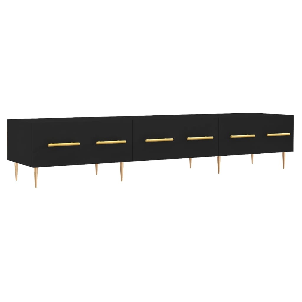Tv-meubel 150x36x30 cm bewerkt hout zwart