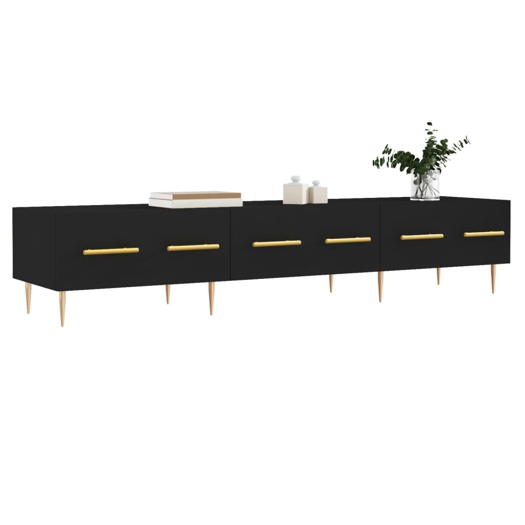 Tv-meubel 150x36x30 cm bewerkt hout zwart