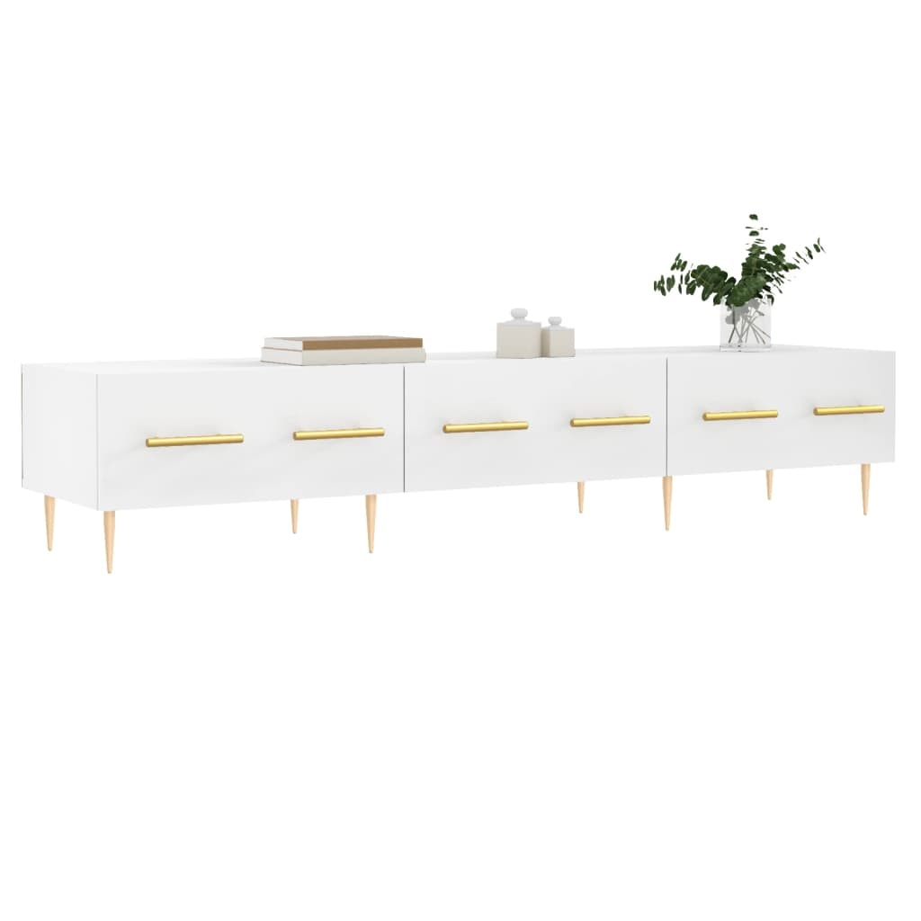 Tv-meubel 150x36x30 cm bewerkt hout wit