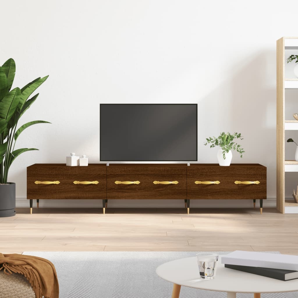 Tv-meubel 150x36x30 cm bewerkt hout bruineikenkleurig