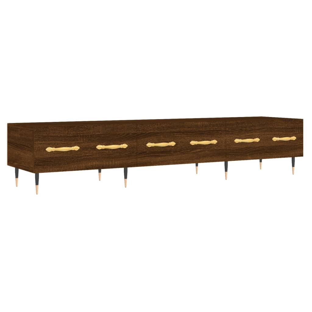 Tv-meubel 150x36x30 cm bewerkt hout bruineikenkleurig
