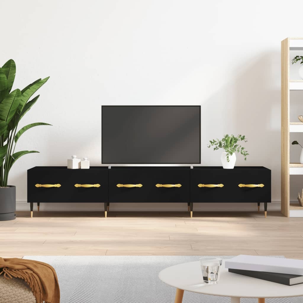 Tv-meubel 150x36x30 cm bewerkt hout zwart