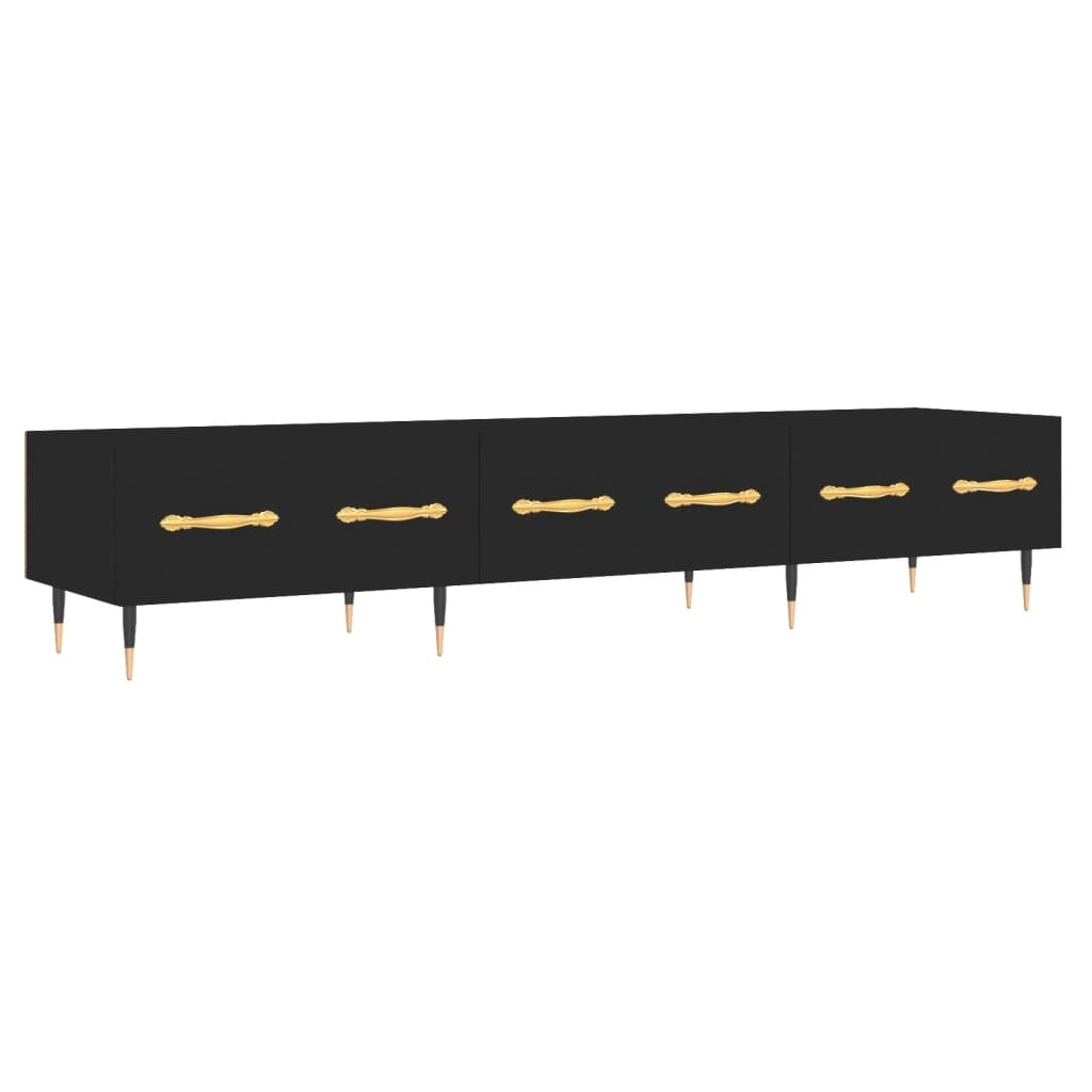 Tv-meubel 150x36x30 cm bewerkt hout zwart