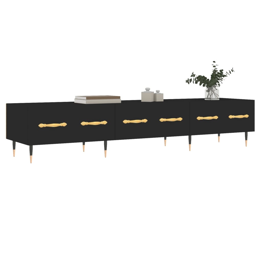 Tv-meubel 150x36x30 cm bewerkt hout zwart