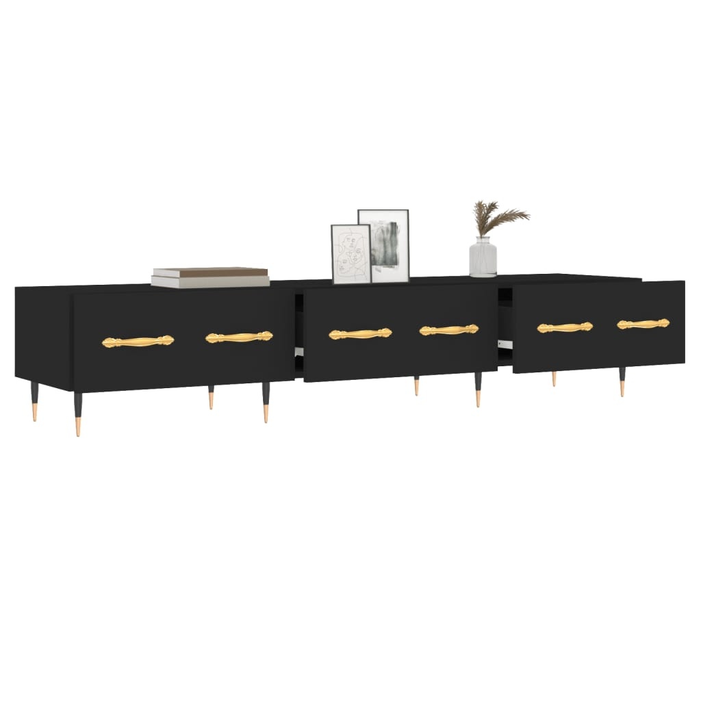 Tv-meubel 150x36x30 cm bewerkt hout zwart