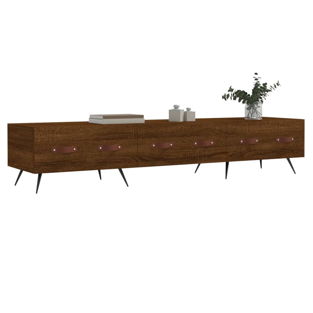 Tv-meubel 150x36x30 cm bewerkt hout bruineikenkleurig
