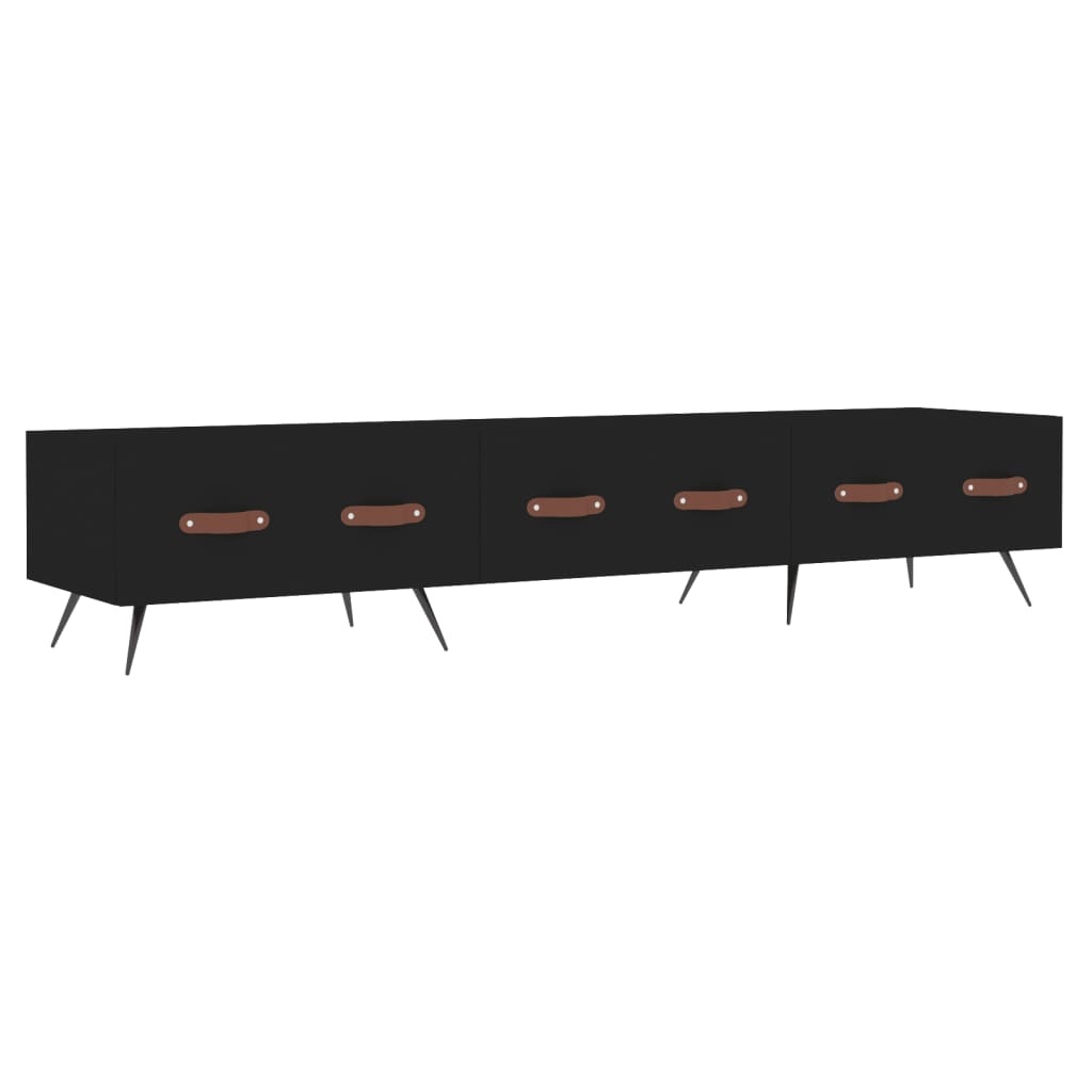 Tv-meubel 150x36x30 cm bewerkt hout zwart