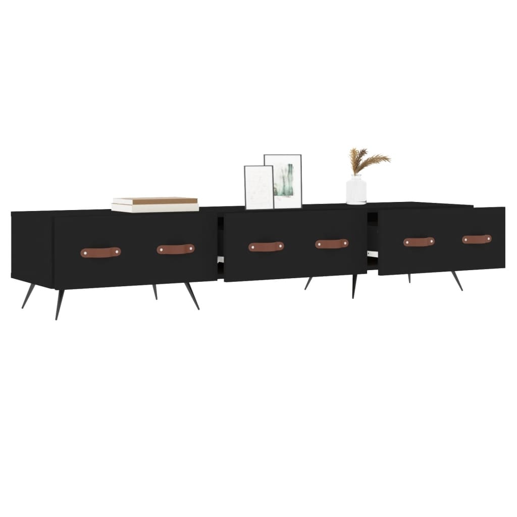 Tv-meubel 150x36x30 cm bewerkt hout zwart