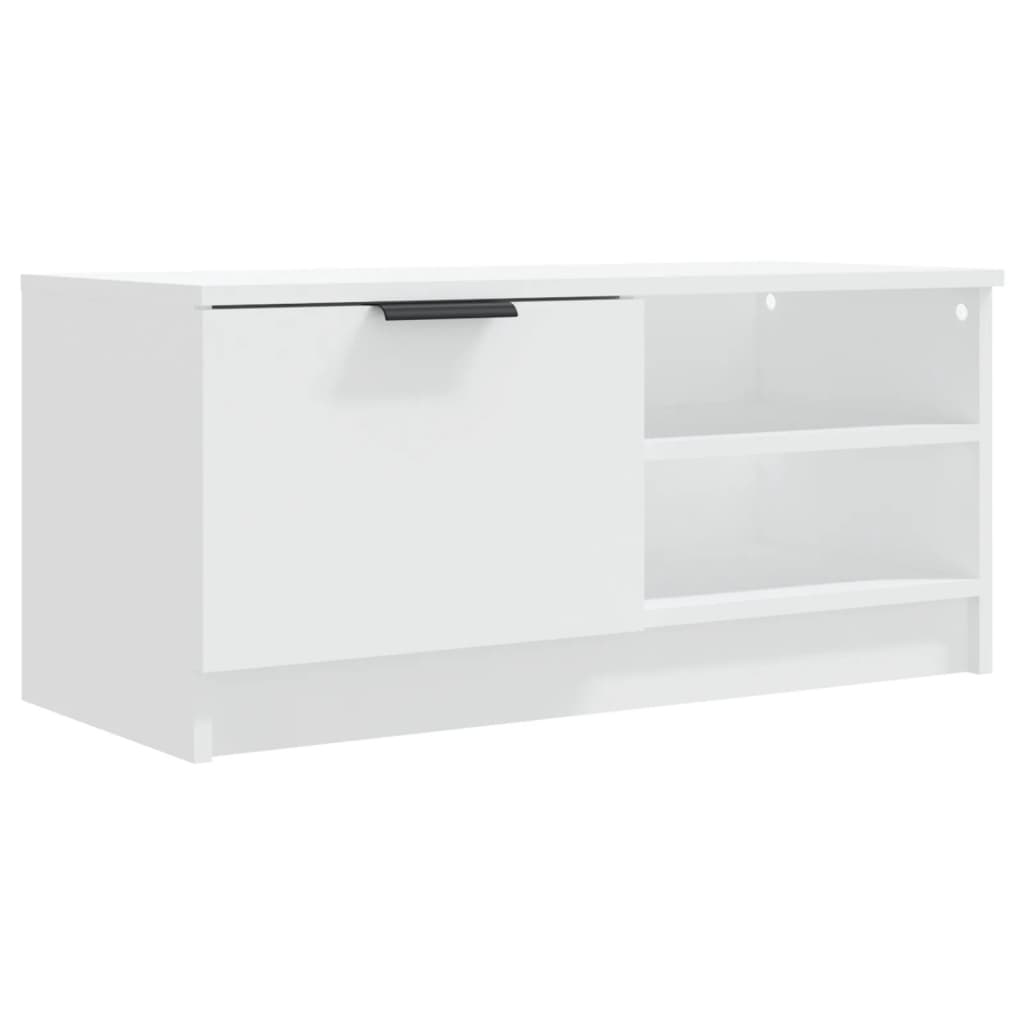 Tv-meubel 80x35x36,5 cm bewerkt hout wit