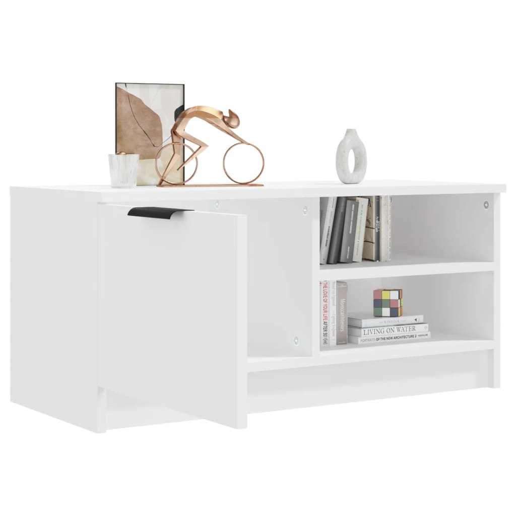 Tv-meubel 80x35x36,5 cm bewerkt hout wit