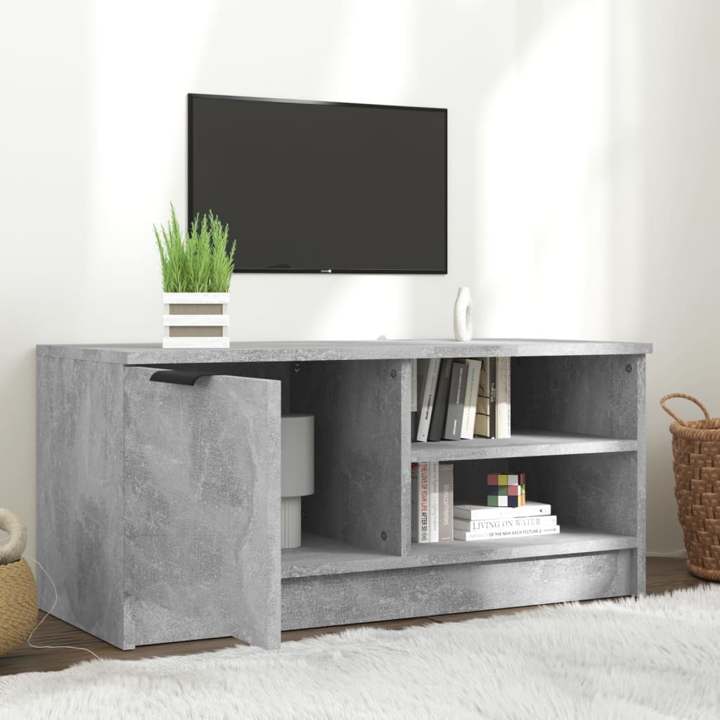 Tv-meubel 80x35x36,5 cm bewerkt hout betongrijs
