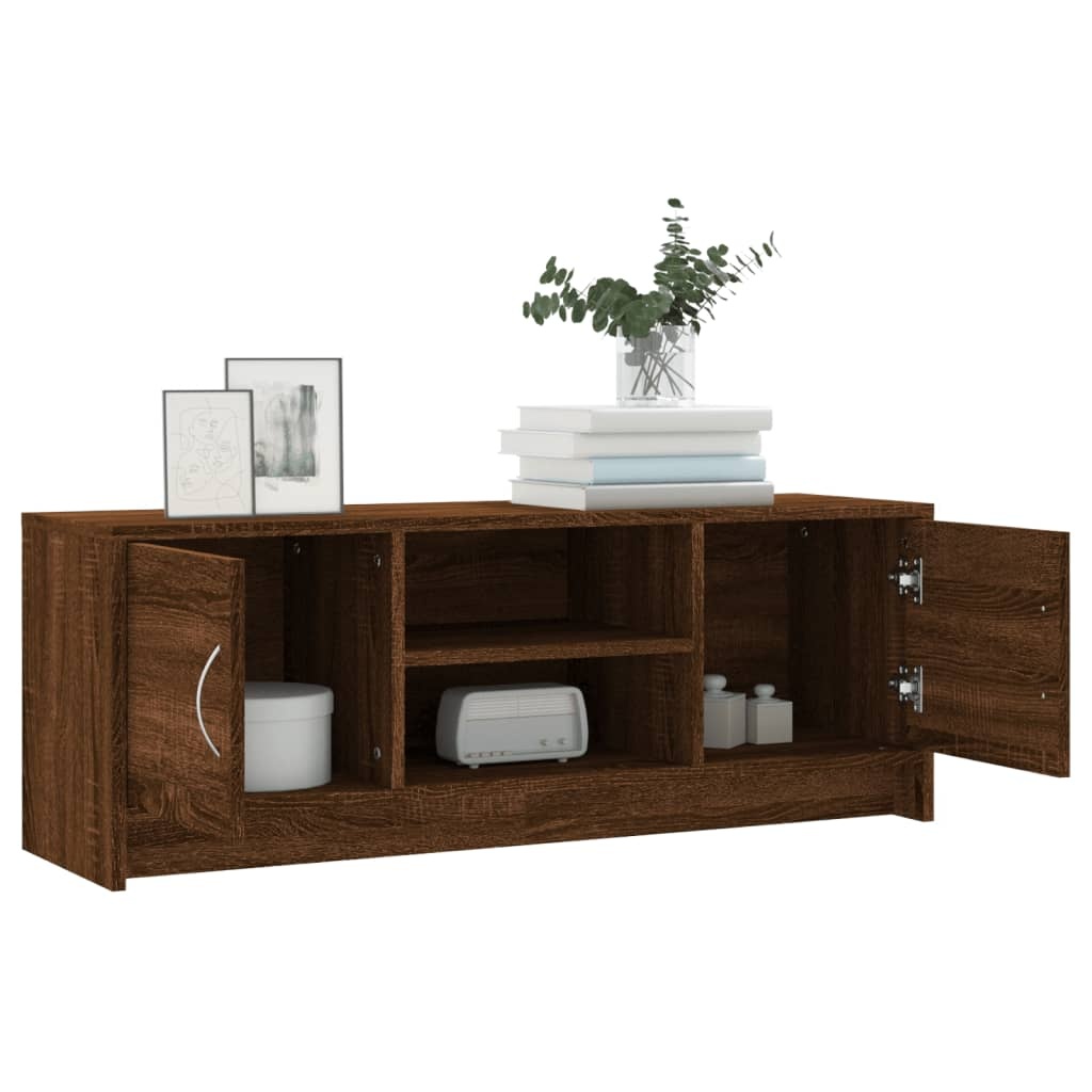 Tv-meubel 102x30x37,5 cm bewerkt hout bruineikenkleurig
