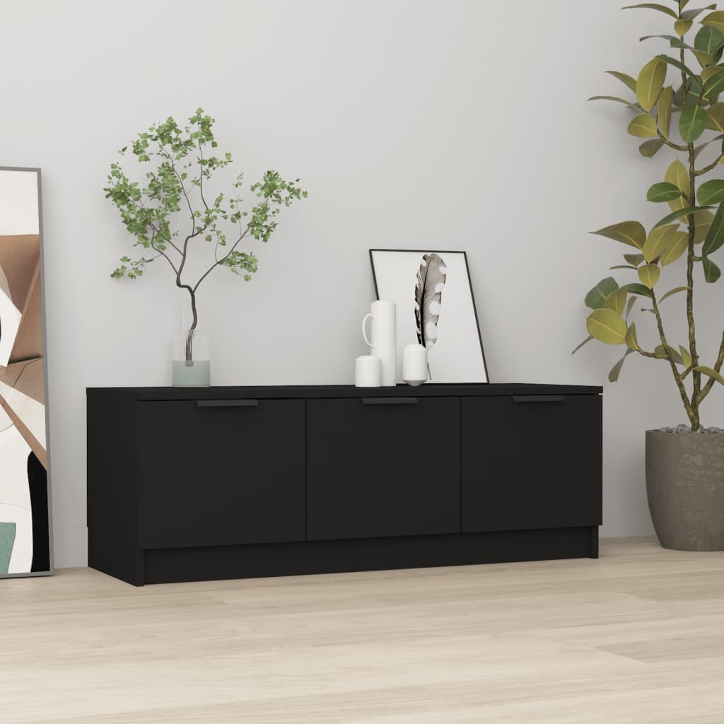 Tv-meubel 102x35x36,5 cm bewerkt hout zwart