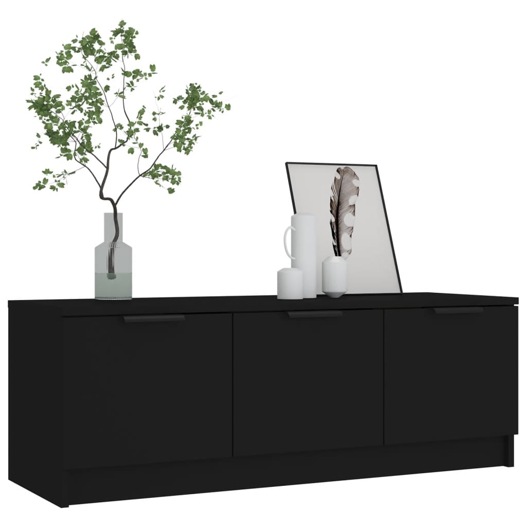 Tv-meubel 102x35x36,5 cm bewerkt hout zwart