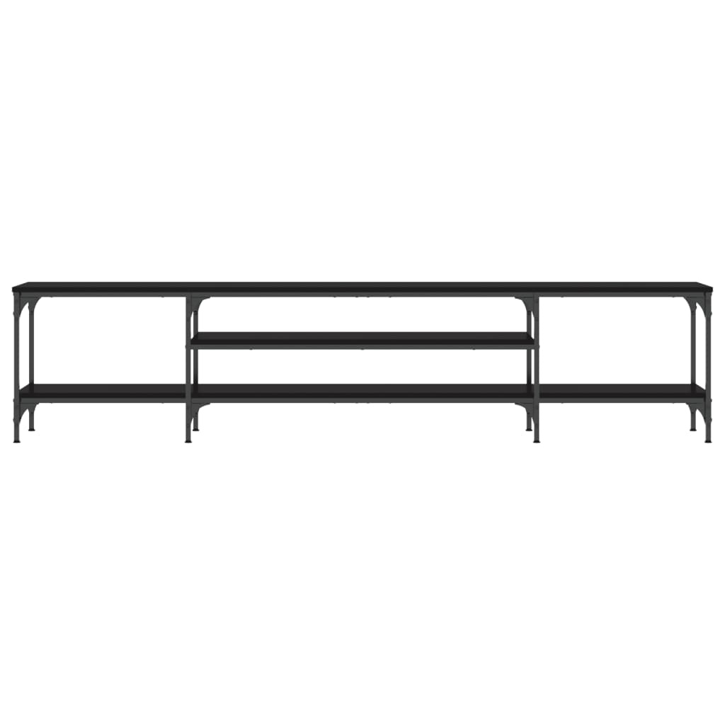 Tv-meubel 201x35x45 cm bewerkt hout en ijzer zwart