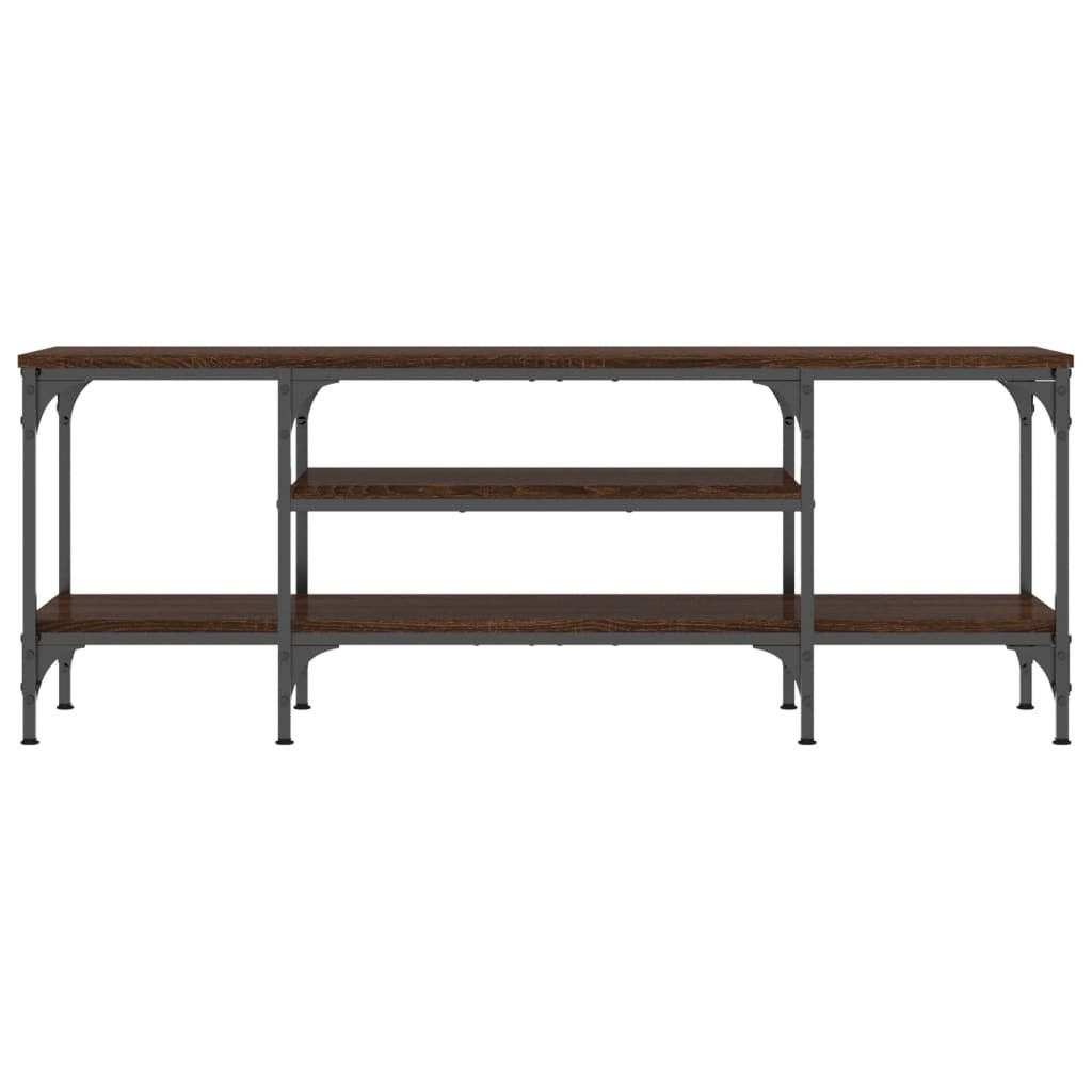Tv-meubel 121x35x45 cm bewerkt hout en ijzer bruineikenkleurig
