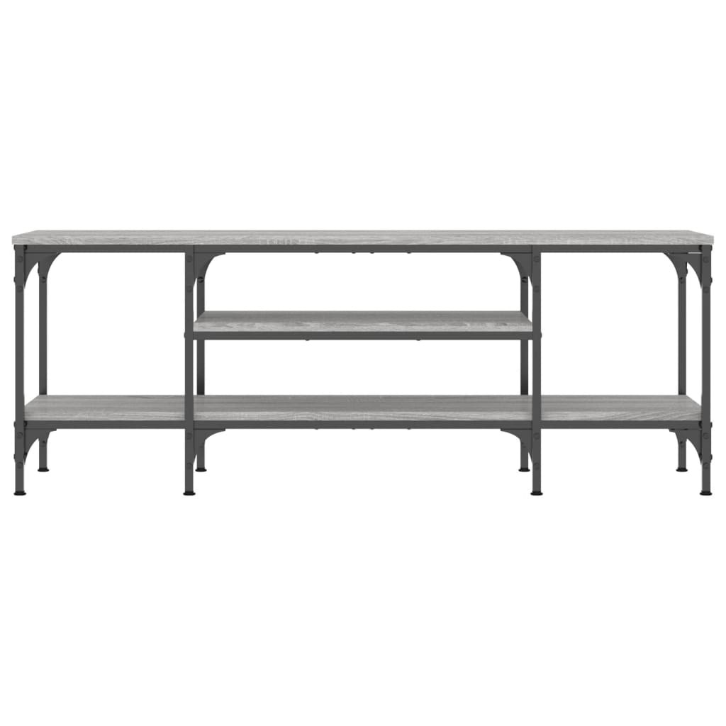 Tv-meubel 121x35x45 cm bewerkt hout en ijzer grijs sonoma eiken