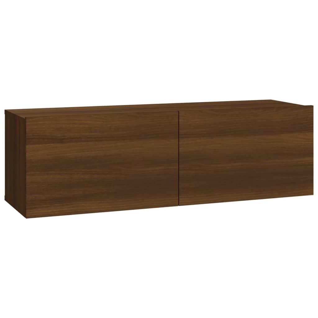 Tv-meubelen 2 st wandgemonteerd 100x30x30 cm hout bruineiken