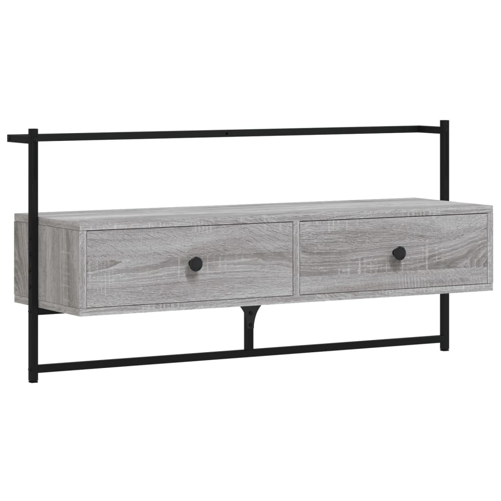 Tv-meubel wandgemonteerd 100,5x30x51 cm hout grijs sonoma eiken