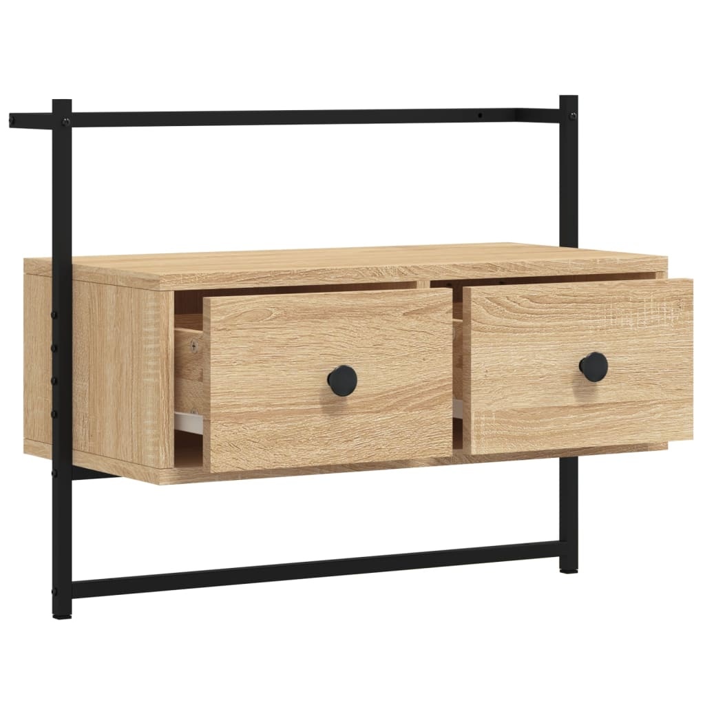 Tv-meubel wandgemonteerd 60,5x30x51 cm hout sonoma eikenkleurig