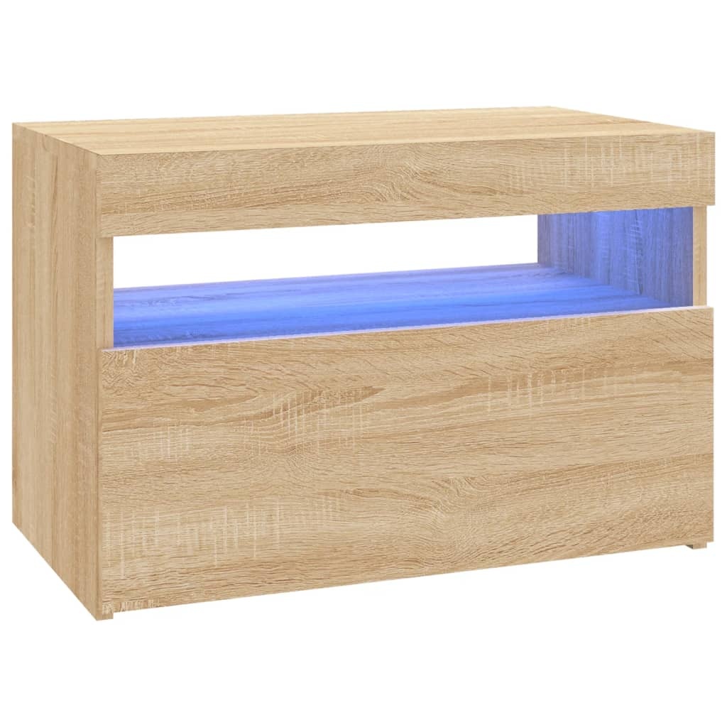 Tv-meubel met LED-verlichting 60x35x40 cm sonoma eikenkleurig