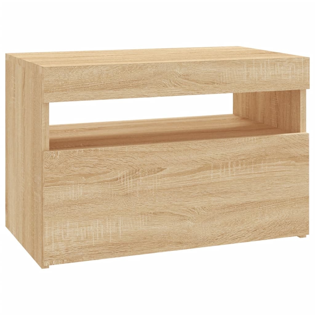 Tv-meubel met LED-verlichting 60x35x40 cm sonoma eikenkleurig
