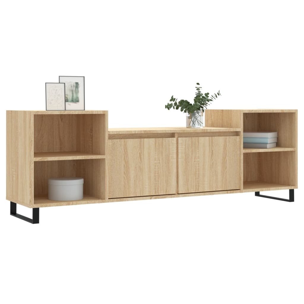 Tv-meubel 160x35x55 cm bewerkt hout sonoma eikenkleurig
