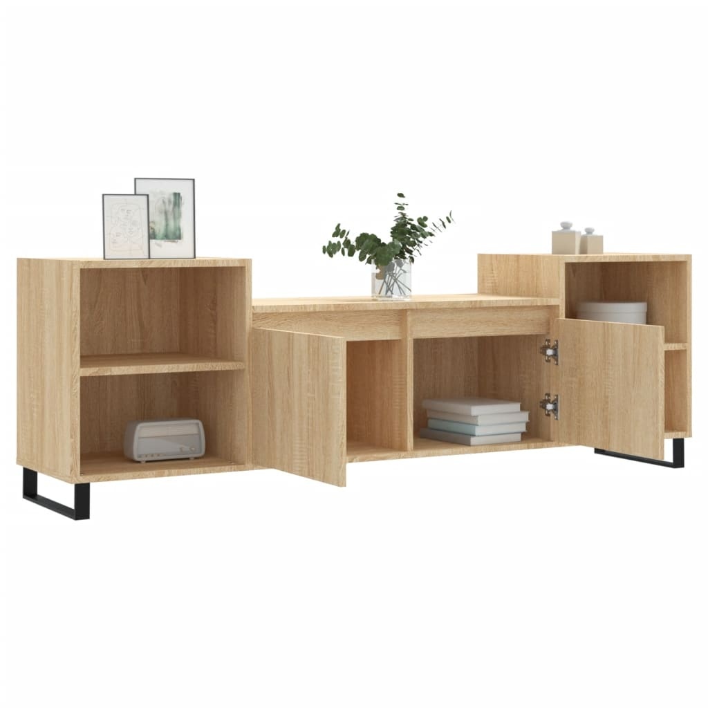 Tv-meubel 160x35x55 cm bewerkt hout sonoma eikenkleurig