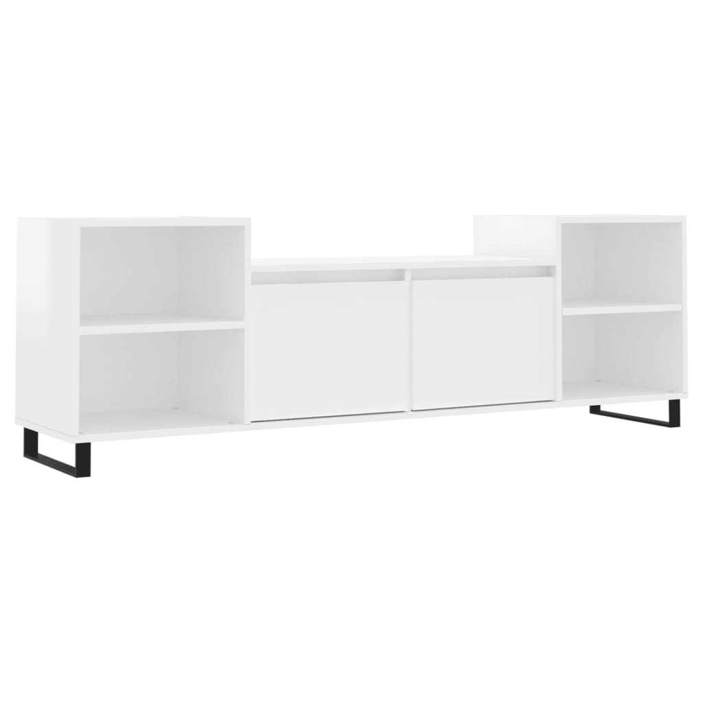 Tv-meubel 160x35x55 cm bewerkt hout hoogglans wit