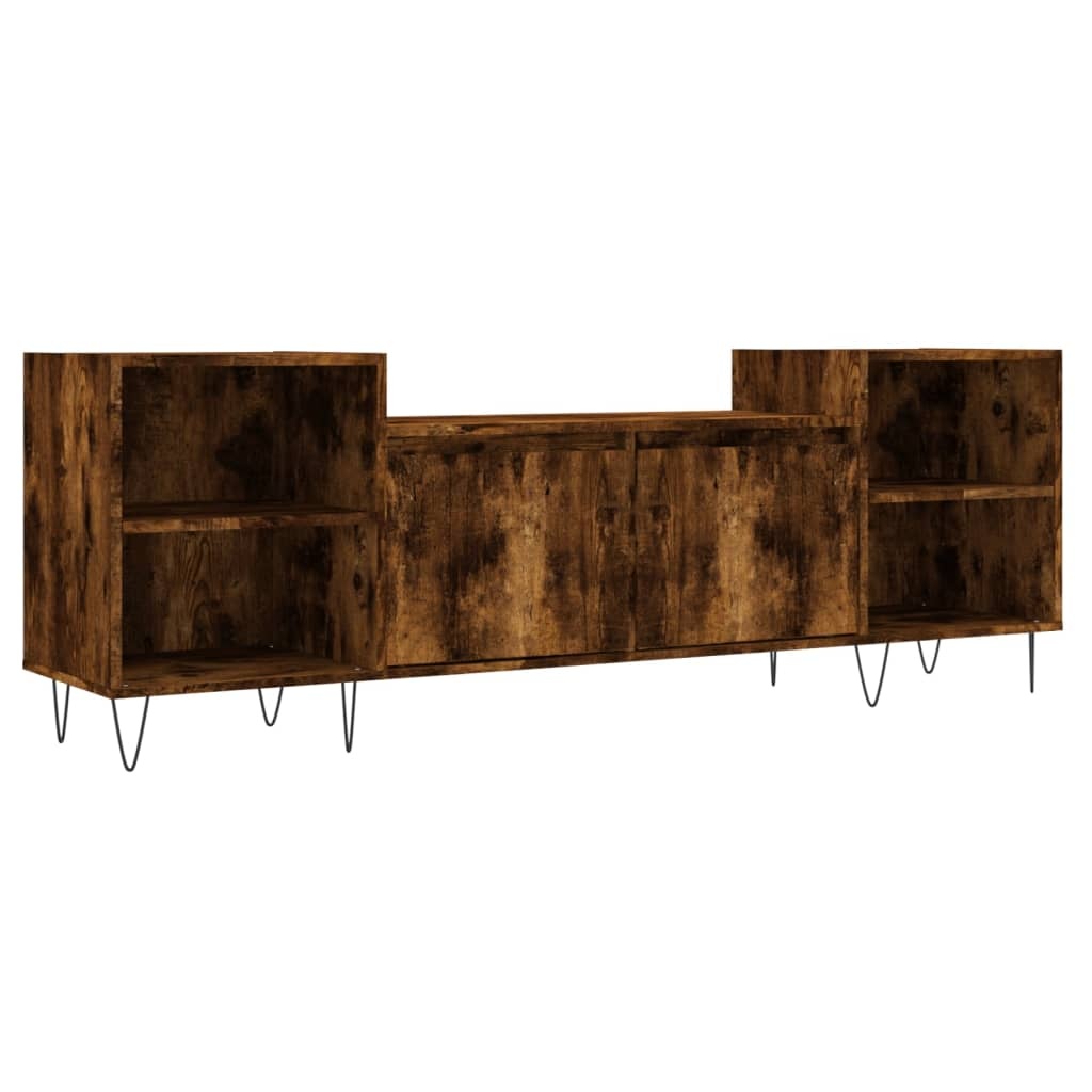 Tv-meubel 160x35x55 cm bewerkt hout gerookt eikenkleurig