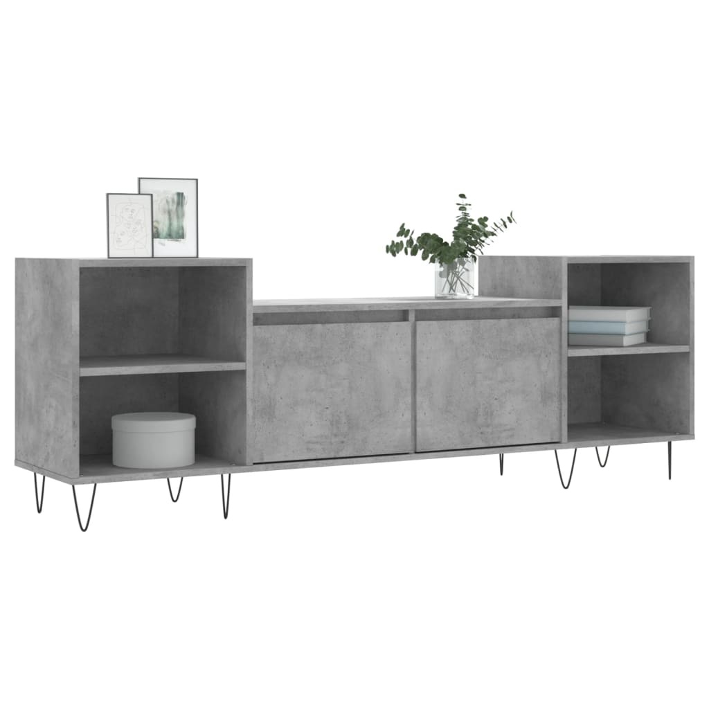 Tv-meubel 160x35x55 cm bewerkt hout betongrijs