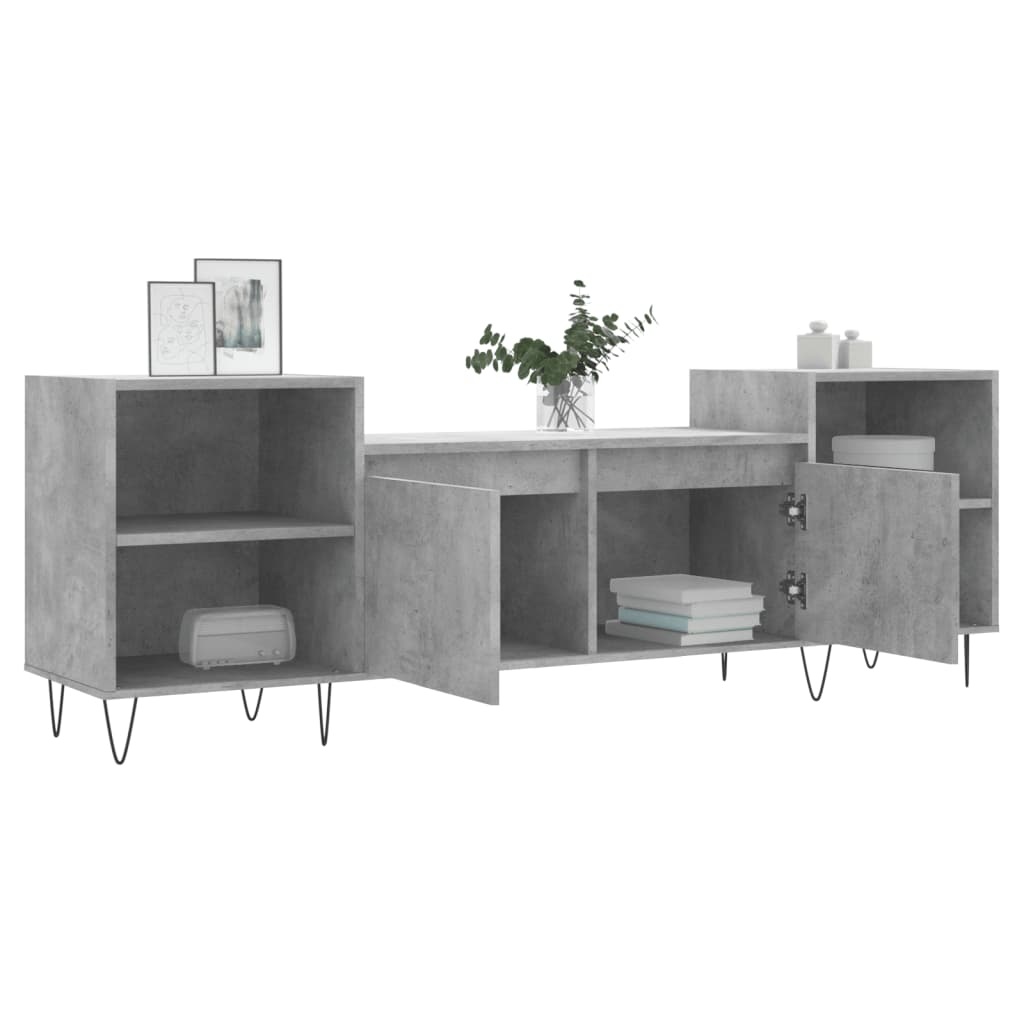 Tv-meubel 160x35x55 cm bewerkt hout betongrijs