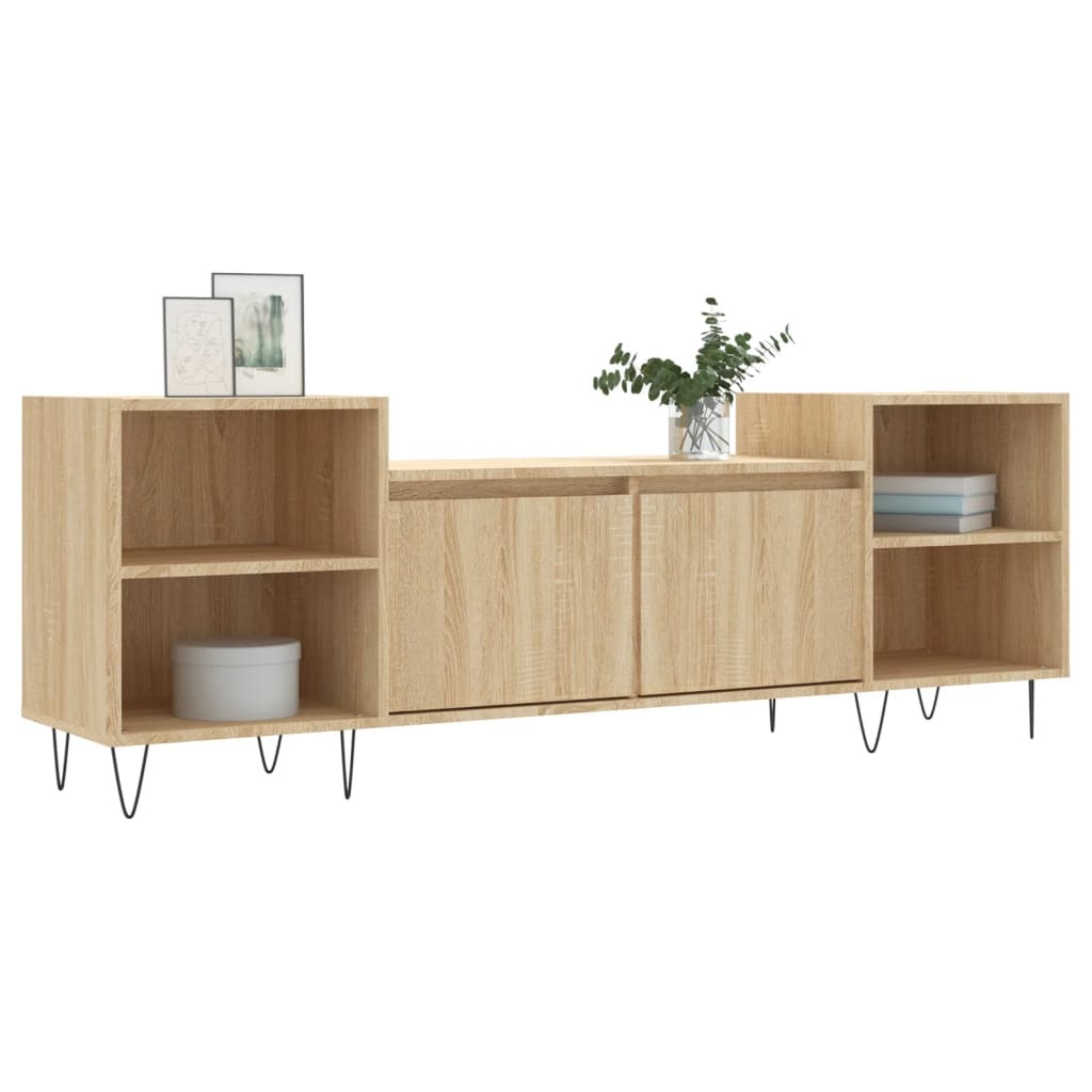 Tv-meubel 160x35x55 cm bewerkt hout sonoma eikenkleurig