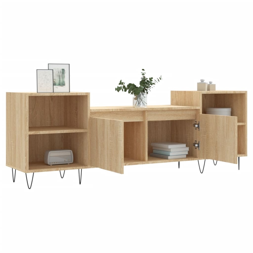 Tv-meubel 160x35x55 cm bewerkt hout sonoma eikenkleurig