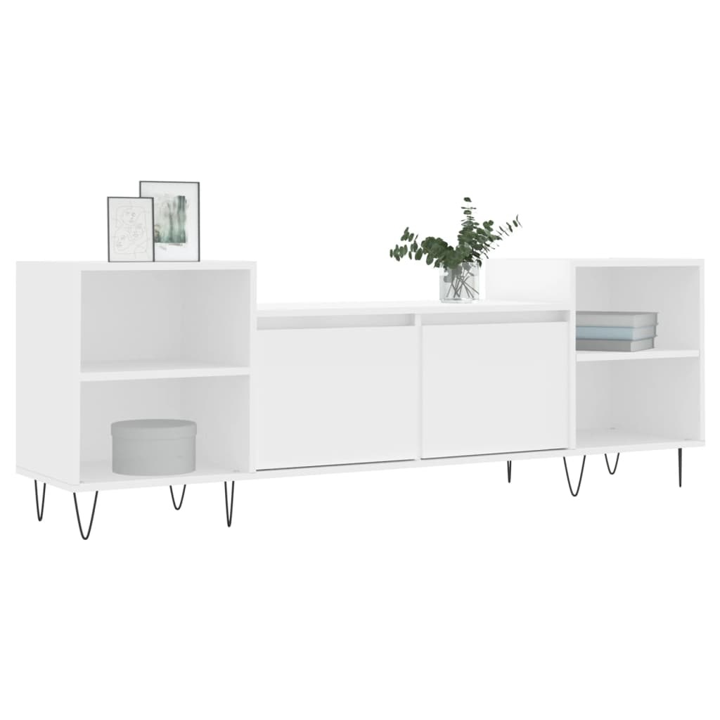 Tv-meubel 160x35x55 cm bewerkt hout wit